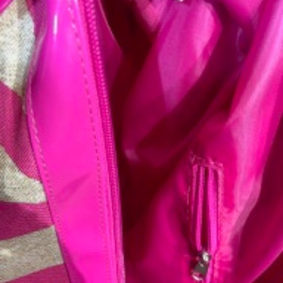 *Valentines~Spring Safari~Hot Pink~Canvas Zebra Striped~CarryOn~Weekender Tote - Picture 4 of 8